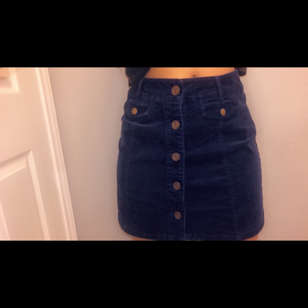 Suede button down pencil skirt